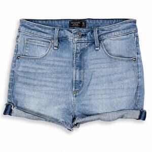 Abercrombie & Fitch High Rise Light Wash Denim Cutoff Shorts Size 26